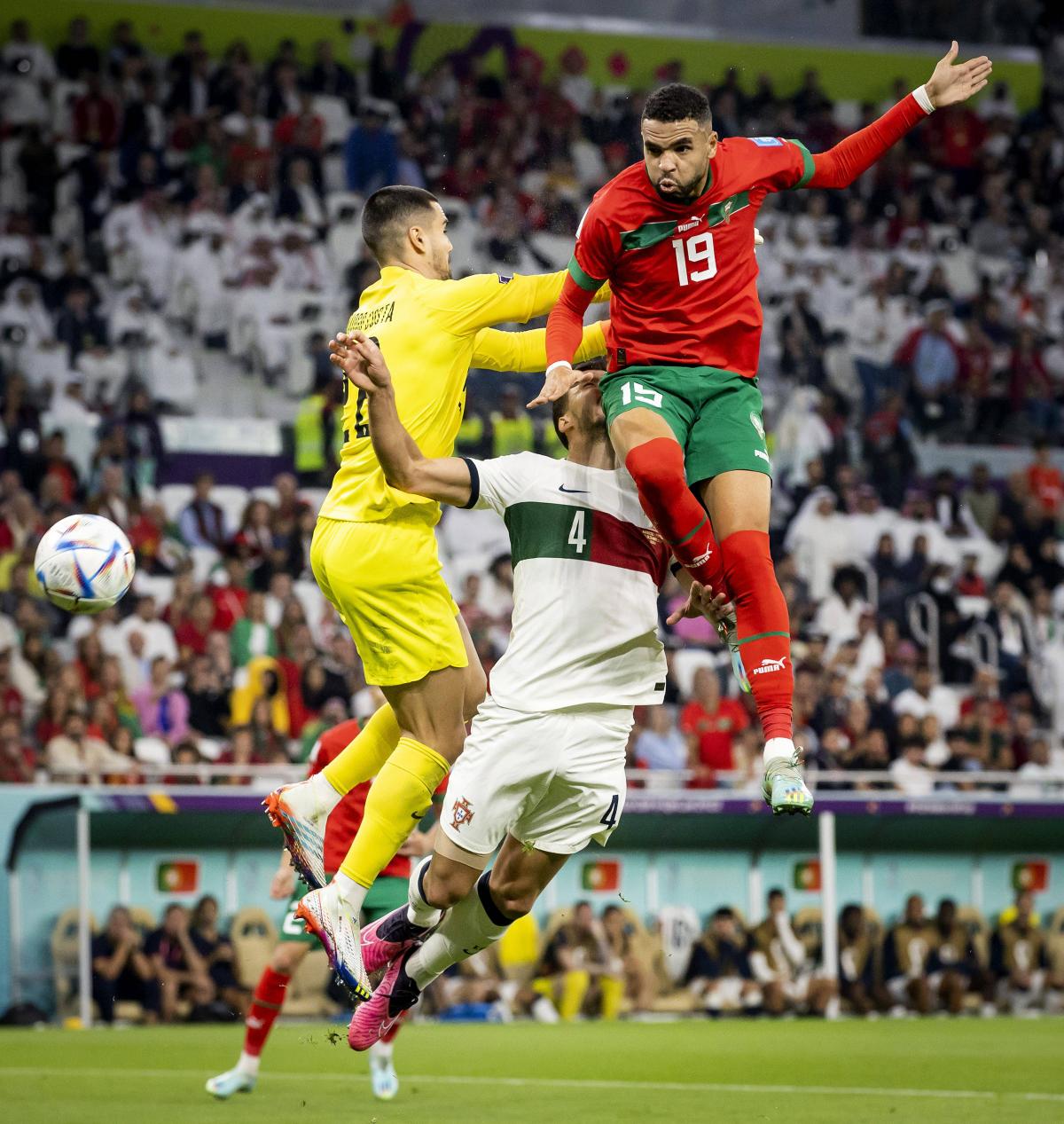 El increíble salto de En Nesyri del Sevilla en el Marruecos Portugal