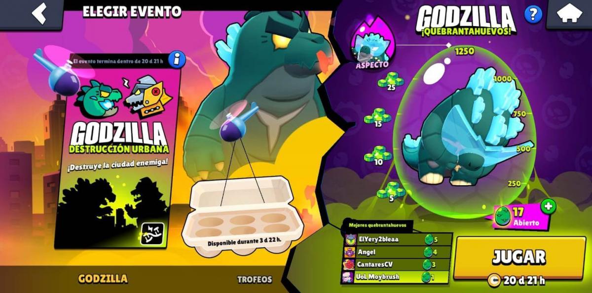 Brawl Stars cómo completar el evento de Godzilla con skin gratis