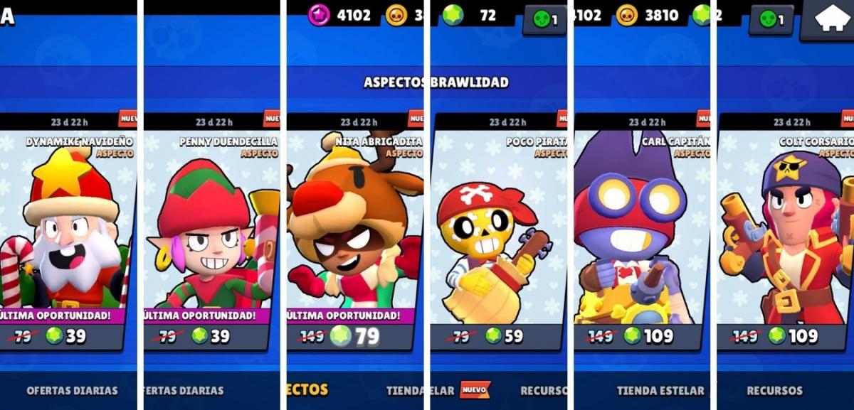 Brawl Stars ofrece las 6 skins navideñas por última vez precios