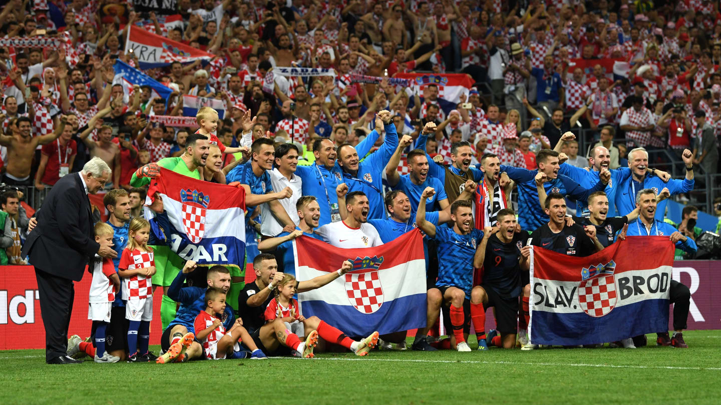 Los jugadores de Croacia festejan el pase a la final del Mundial.