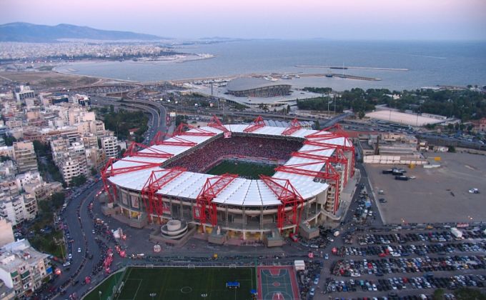 Imagen aérea del estadio Georgios Karaiskakis.