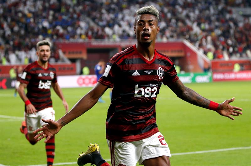 Bruno Henrique, celebrando un gol con el Flamengo