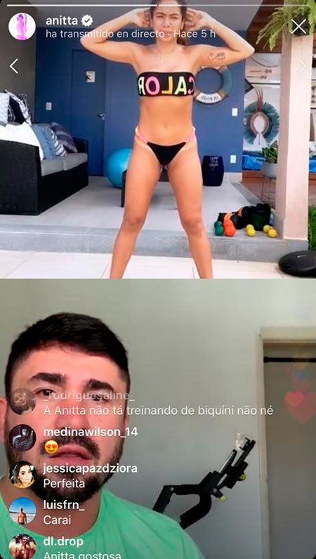 En bikini en el sal n de su casa As hace deporte Anitta en la