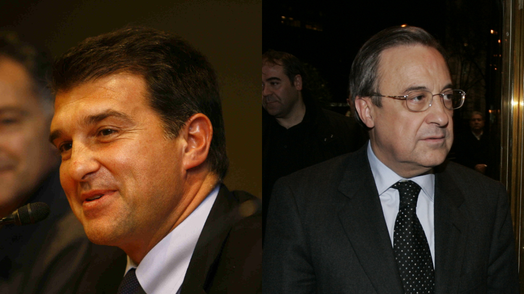 Joan Laporta y Florentino Pérez, presidentes de FC Barcelona y Real Madrid, respectivamente.
