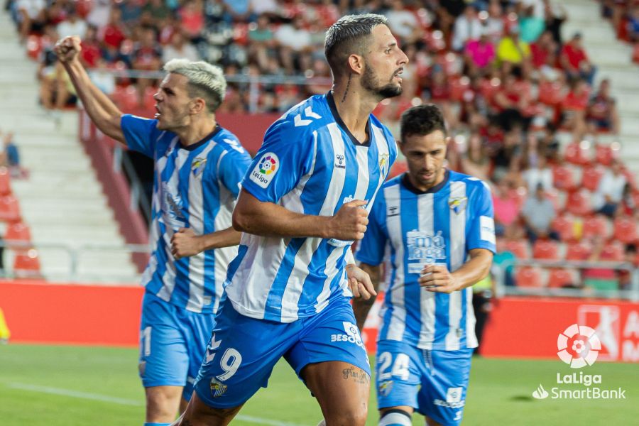 Fran Sol, tras marcar su gol al Mirandés (Foto: LaLiga).