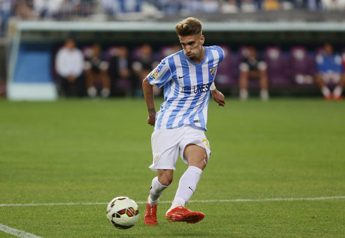 Samu Castillejo, con la camiseta del Málaga.