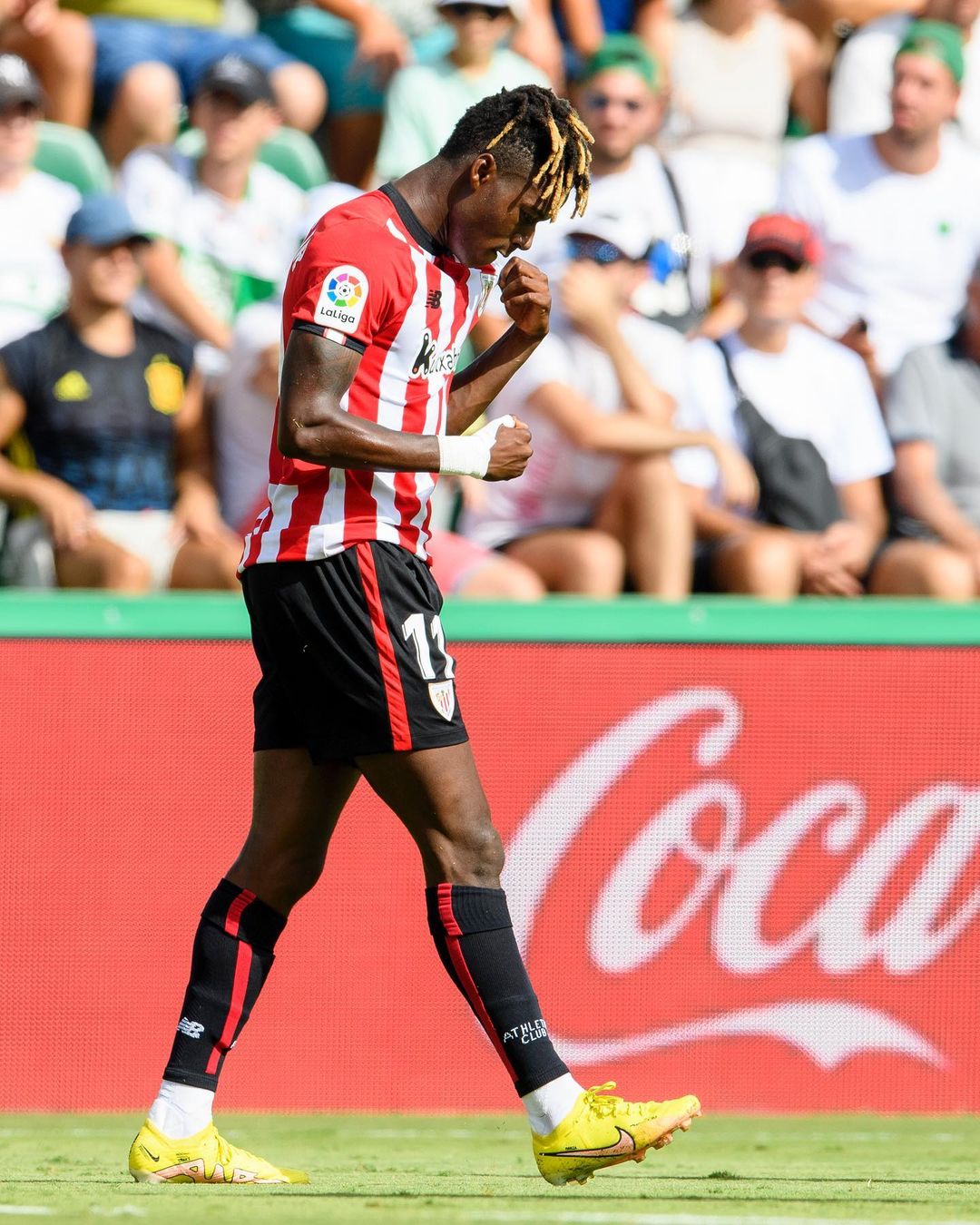 Nico Williams durante un partido con el Athletic. (Instagram: @nicolas_williams9)