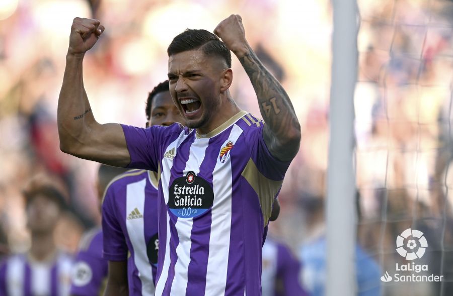 Gol de Javi Sánchez en el Valladolid-Elche (Foto: LaLiga).