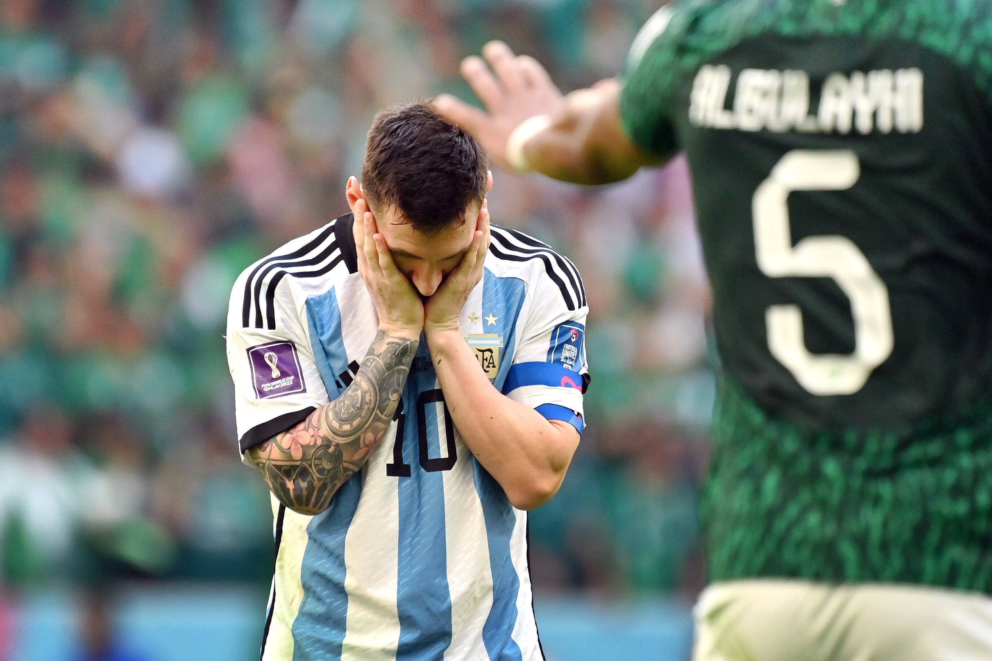 Leo Messi tras la derrota de Argentina contra Arabia Saudí en el Mundial (Foto: Cordon Press).