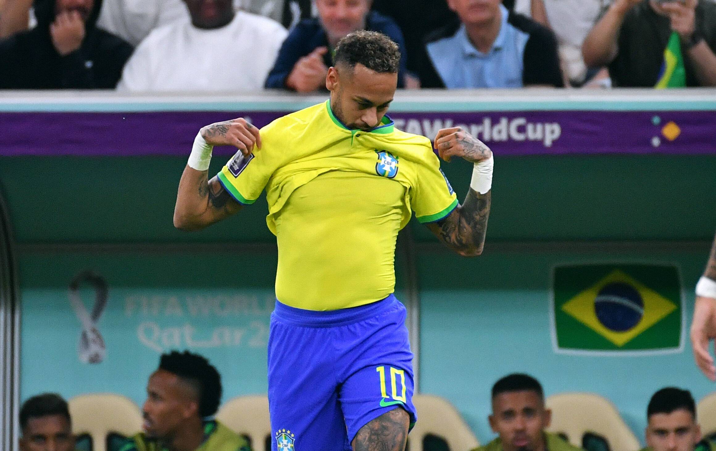 Neymar, durante el partido de Brasil (Foto: Cordon Press). 