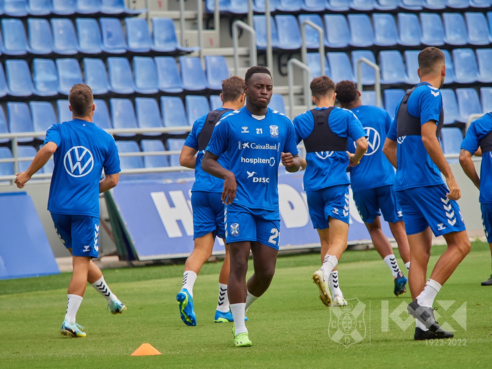 Appiah, en un entrenamiento del Tenerife (Foto: CDT).