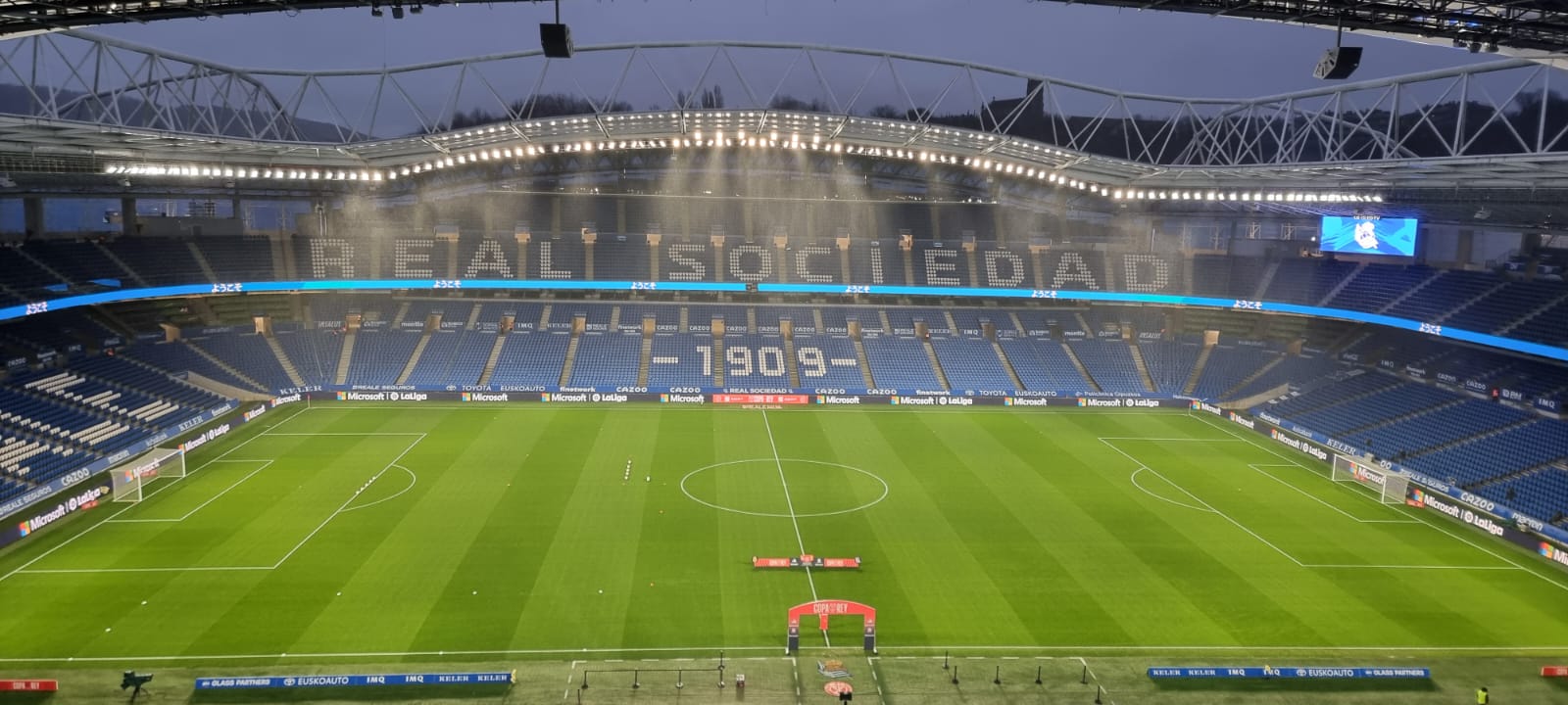 Reale Arena, en la previa del Real Sociedad-Mallorca de Copa del Rey.