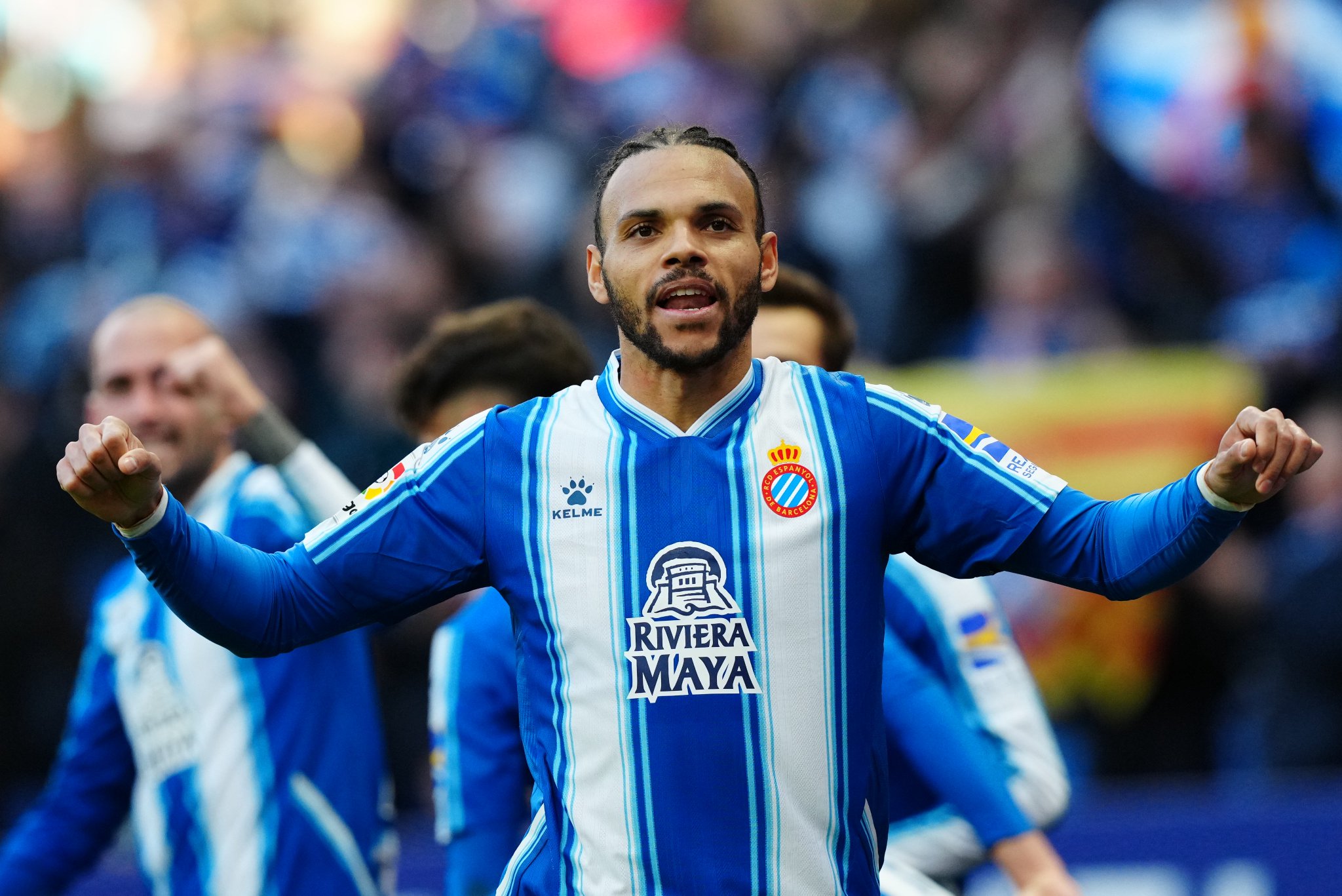 Braithwaite celebra su gol al Betis (Foto: LaLiga).