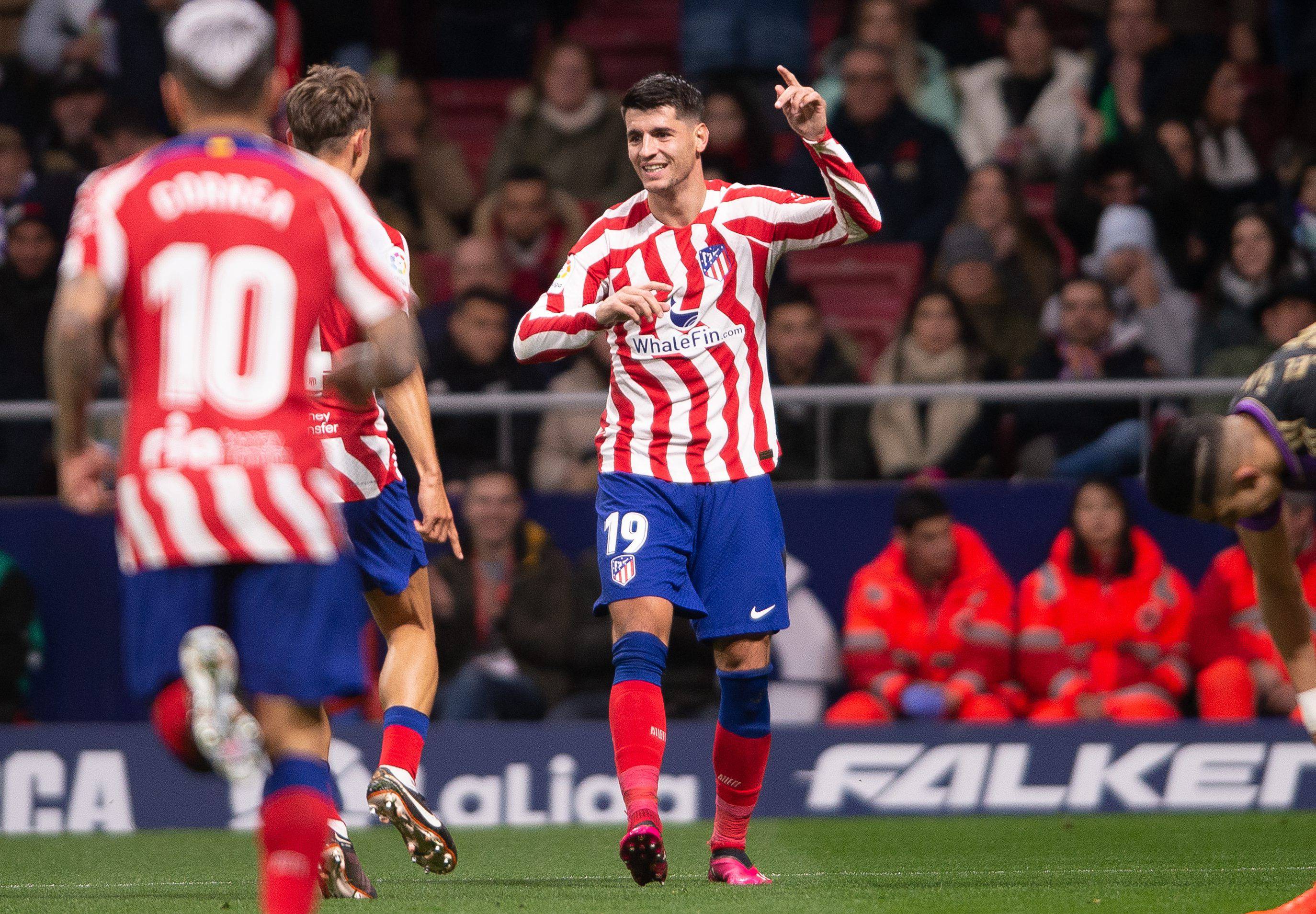 Morata celebra su gol al Real Valladolid (Foto: Cordon Press). 