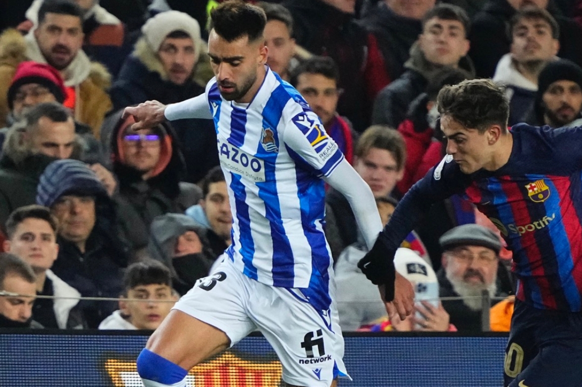 Brais Méndez, en el Barça-Real Sociedad (Foto: RSO).