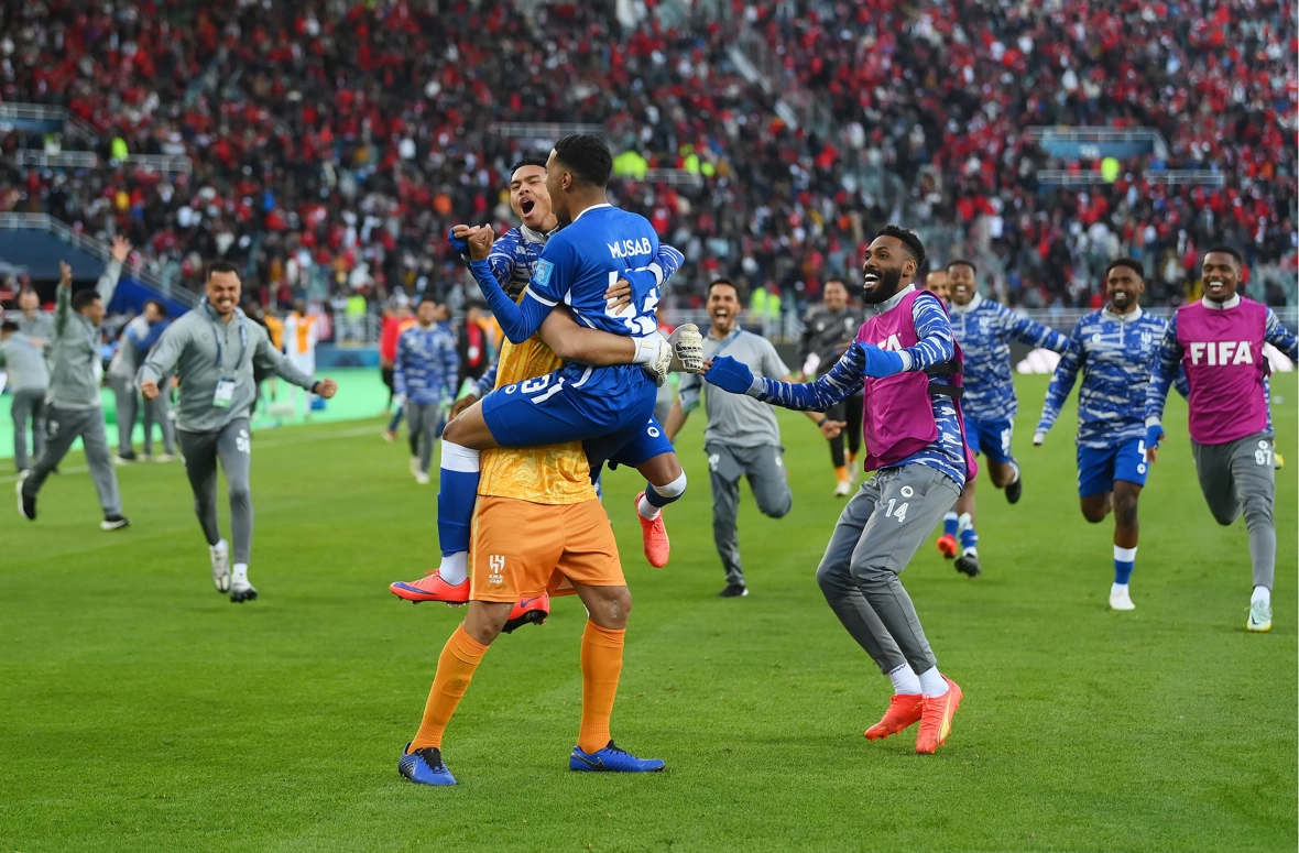 El Al Hilal celebra la victoria en penaltis contra el Wydad AC (Foto: FIFA).