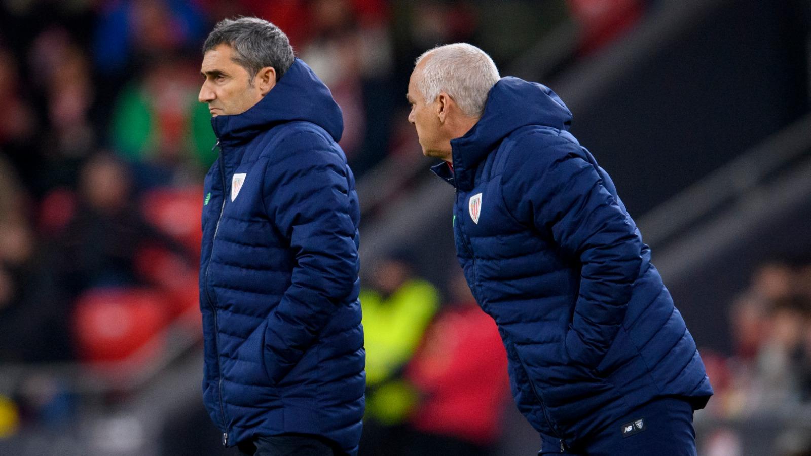 Ernesto Valverde y Jon Aspiazu ante el Cádiz (Foto: Athletic Club).