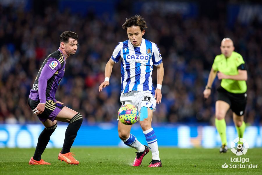 Kubo, durante el Real Sociedad-Real Valladolid (Foto: LaLiga).