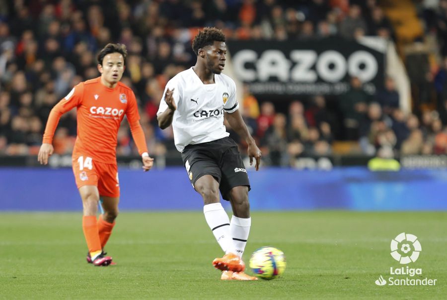 Yunus Musah, en el Valencia - Real Sociedad (Foto: LaLiga).