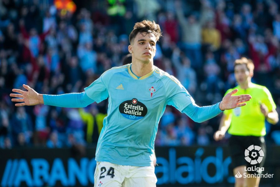 Celebración del gol de Gabri Veiga en el Celta - Real Valladolid (Foto: LaLiga).