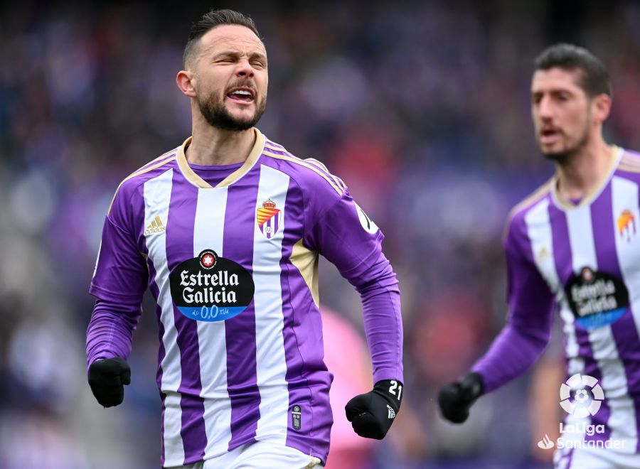 Iván Sánchez celebra su gol al Espanyol (Foto: LaLiga).