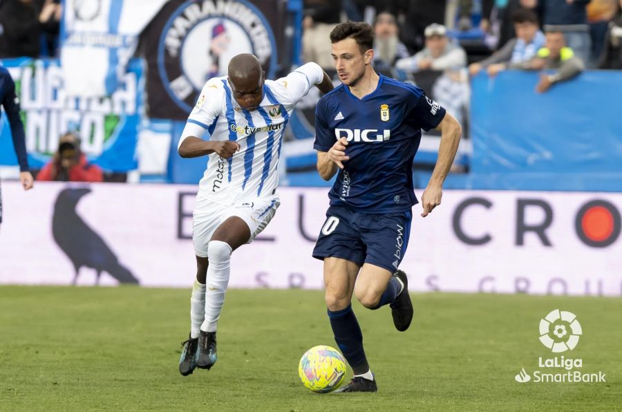 Borja Sánchez, en el Leganés - Real Oviedo (Foto: LaLiga).