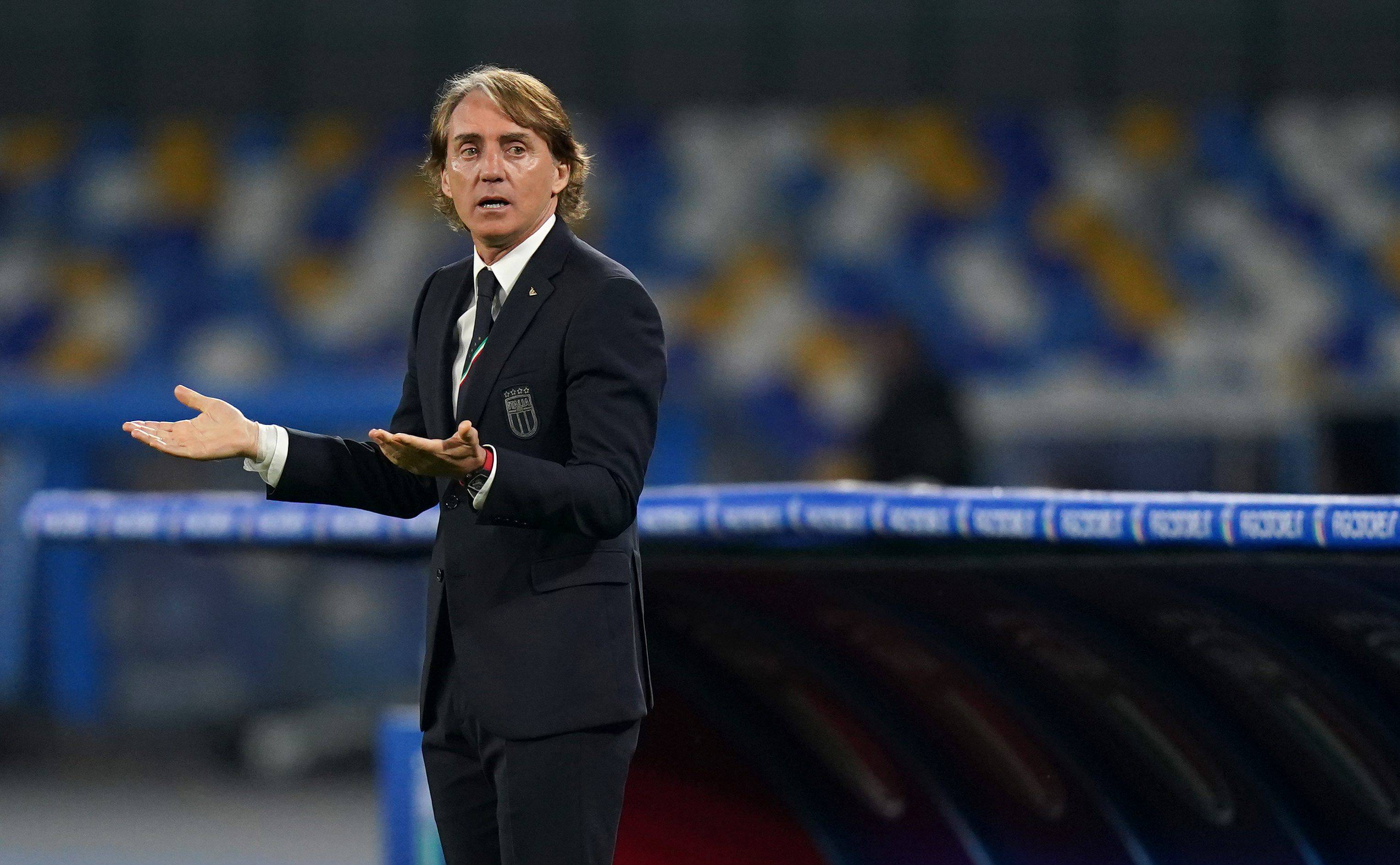 Roberto Mancini, en un partido de Italia (Foto: Cordon Press).