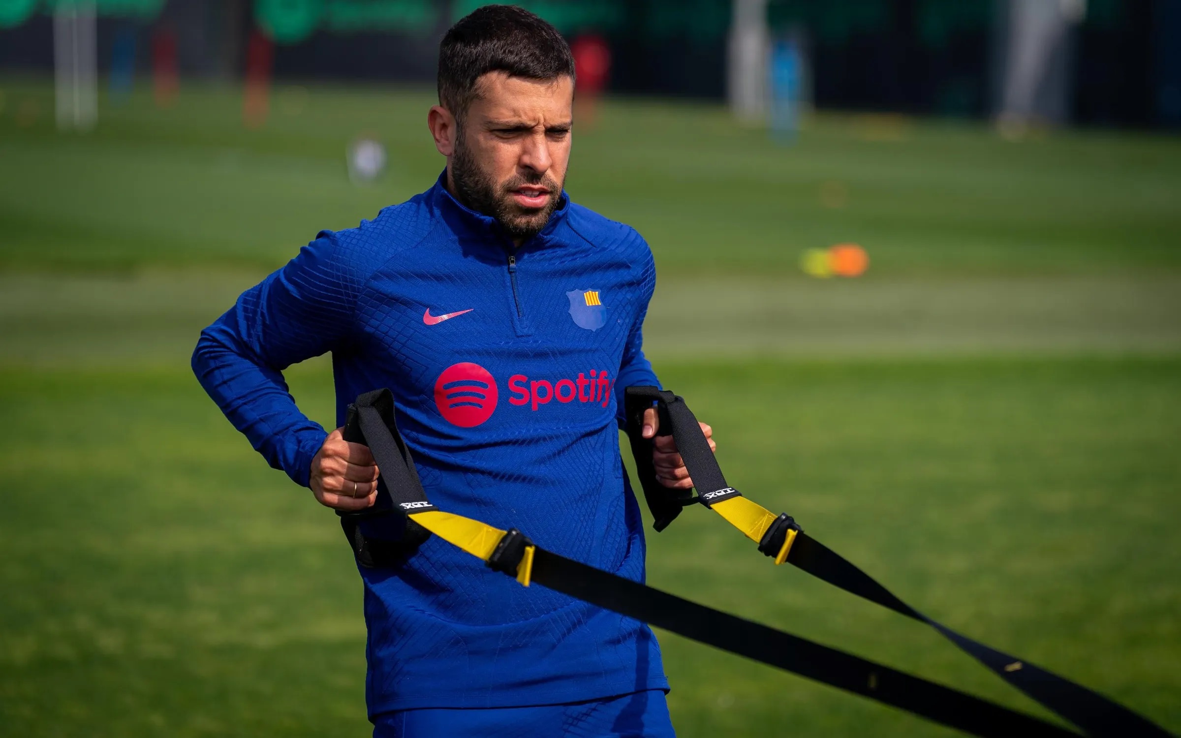 Jordi Alba, en una sesión del Barcelona (Foto: FCB).