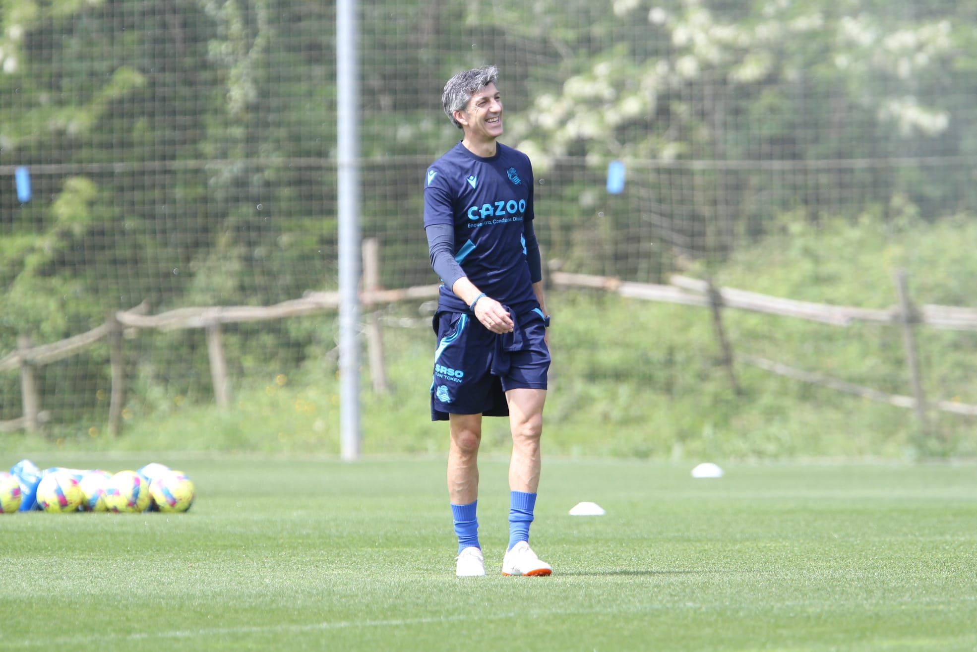 Imanol Alguacil en el entrenamiento de este jueves en Zubieta (Foto: Giovanni Batista).