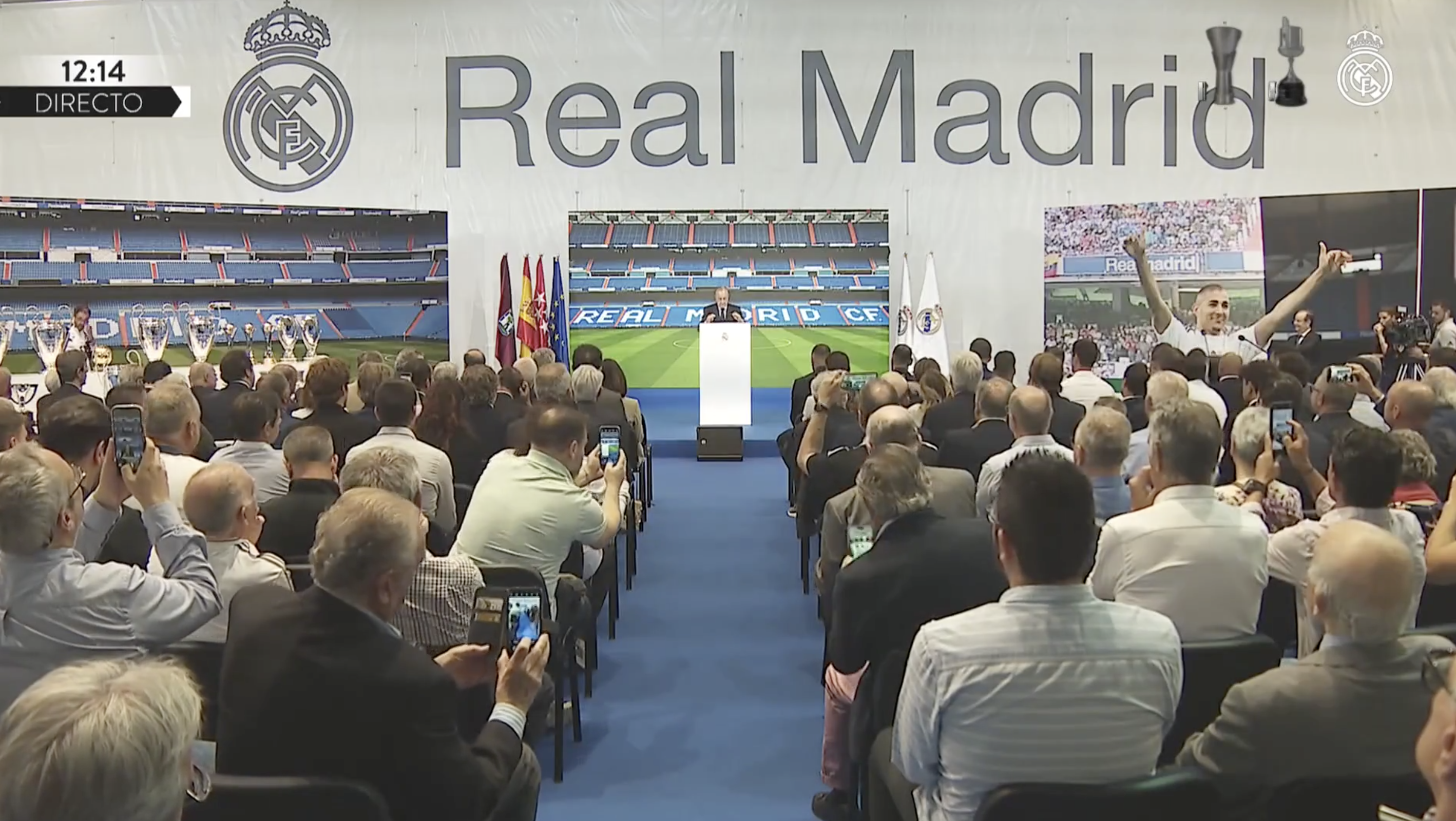 Florentino Pérez habla en el adiós de Benzema al Real Madrid.