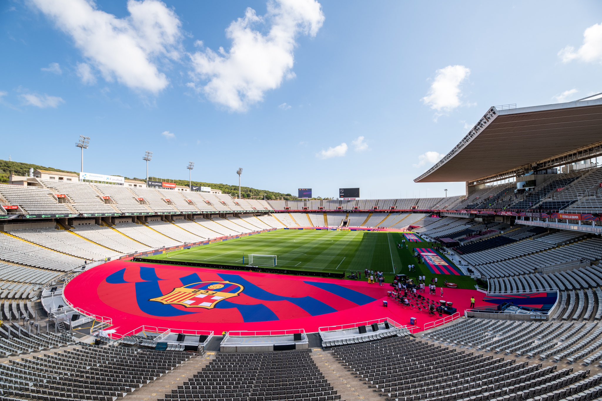 El Estadio de Montjüic, preparado para acoger al Barça (Foto: FCB).