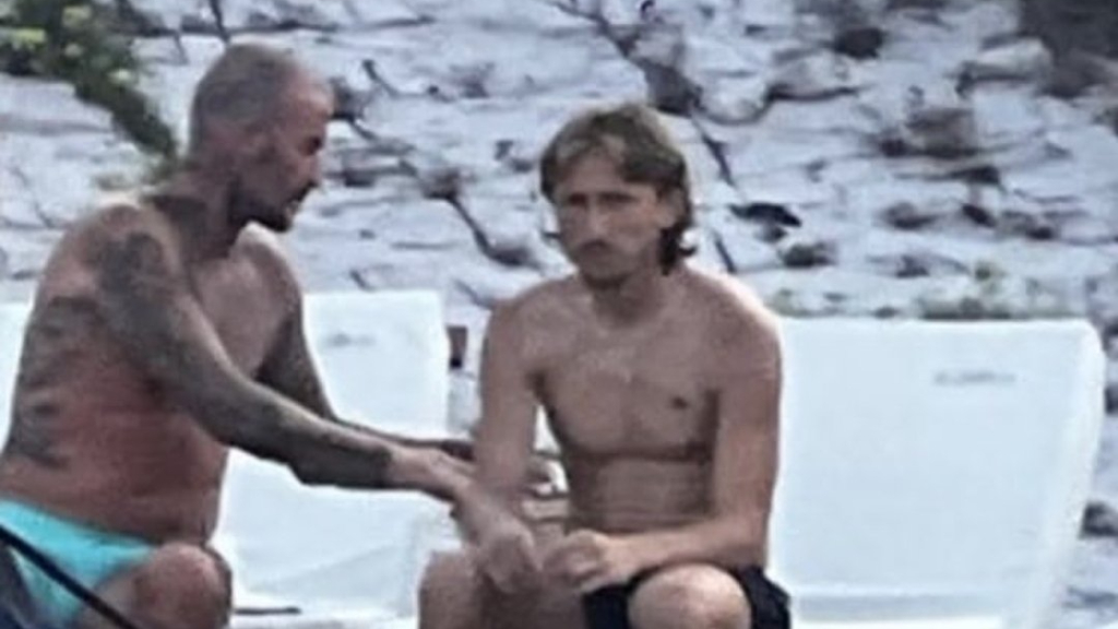 Luka Modric y David Beckham reunidos en Croacia (Redes sociales)