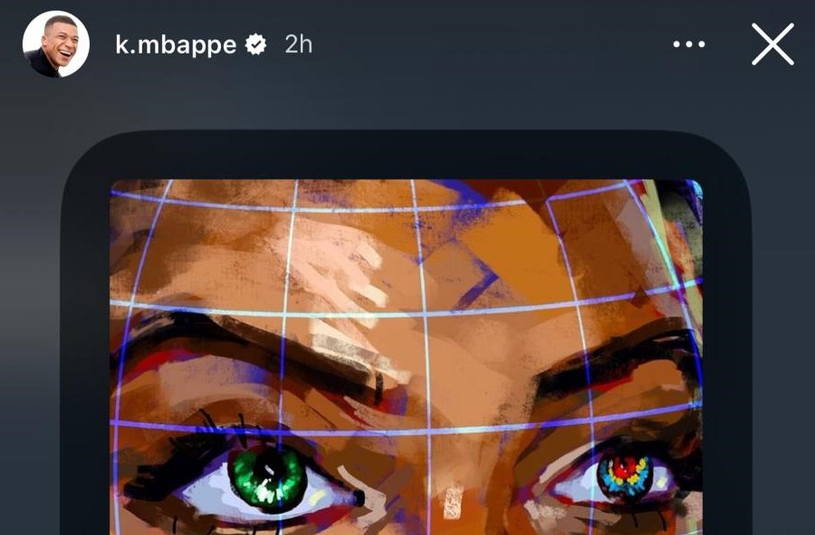 Storie de Mbappé en Instagram.