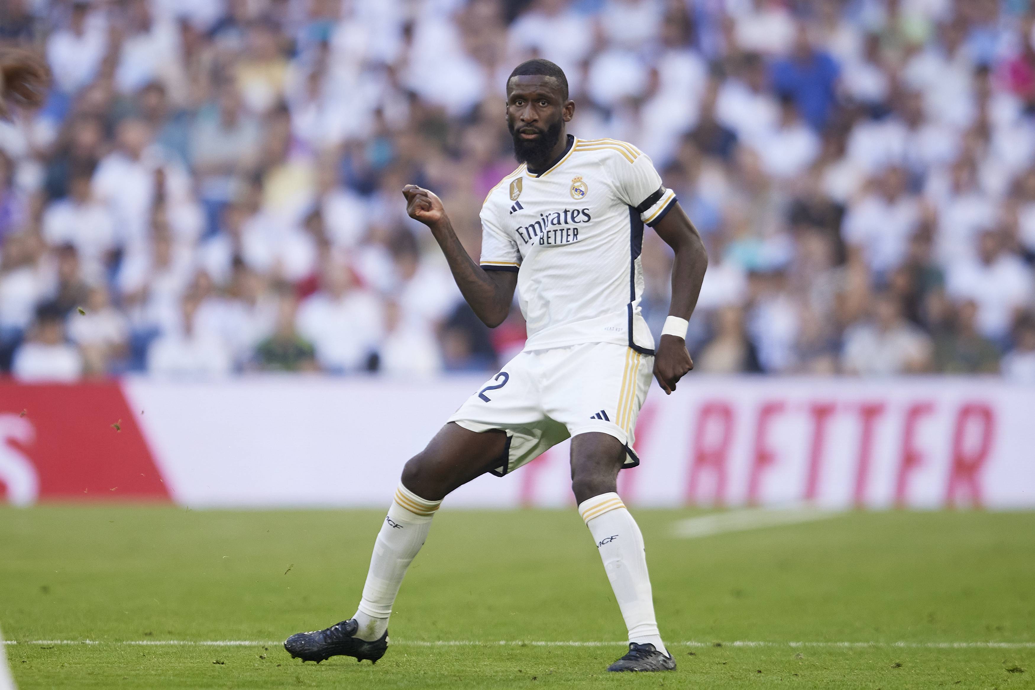 Antonio Rüdiger celebra su gol en el Real Madrid-Mallorca. (Foto: LALIGA).