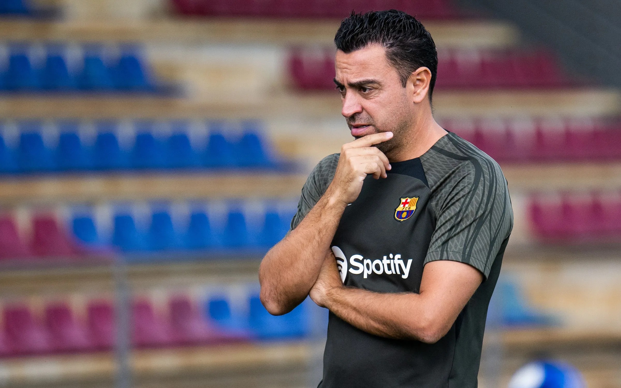 Xavi Hernández, en una sesión del Barcelona (Foto: FCB).