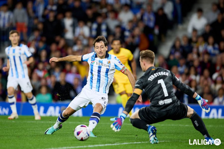 Oyarzabal, durante el Real Sociedad - Barcelona (Foto: LaLiga).