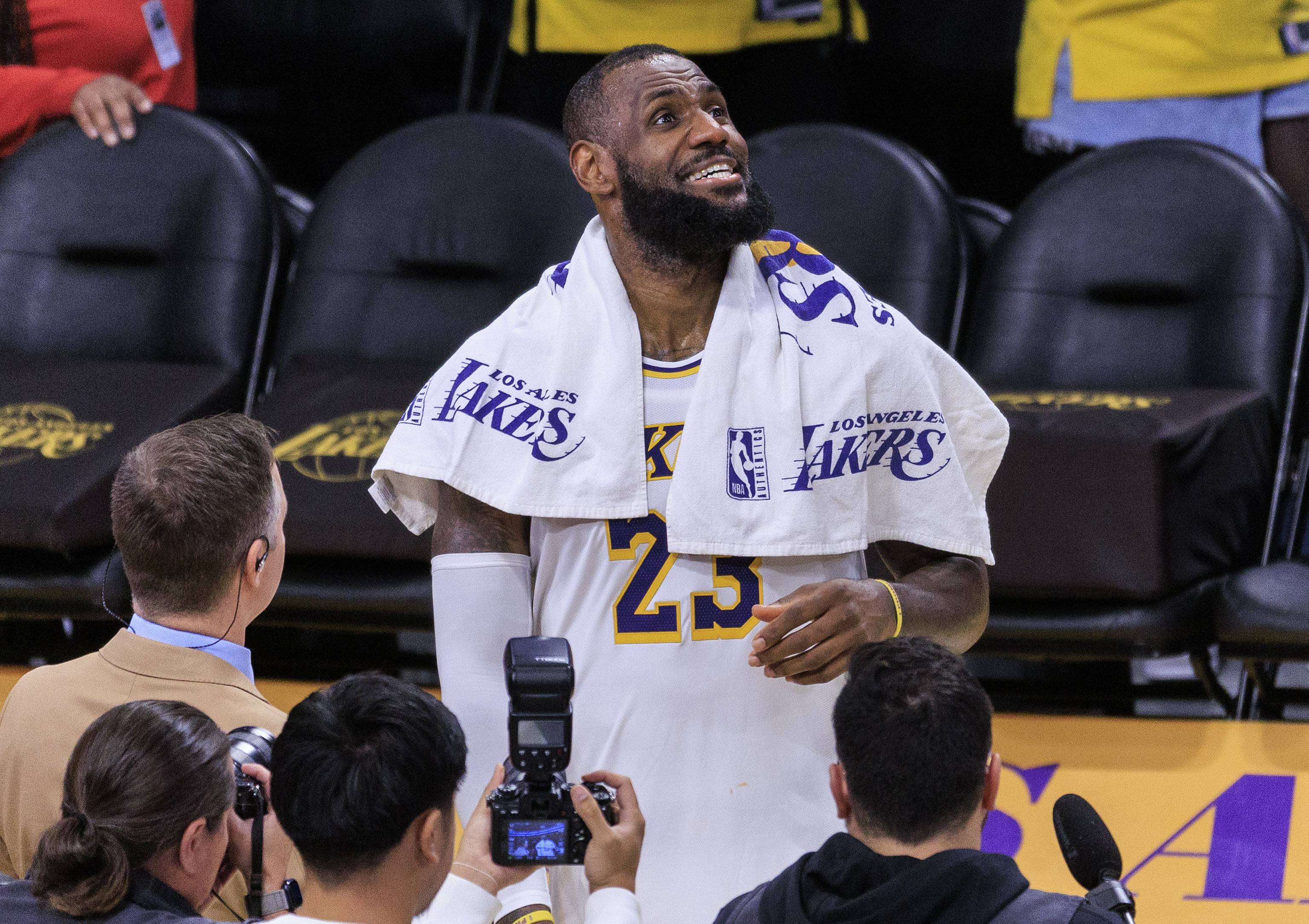 LeBron James and the imaginary joint he celebrates with teammates