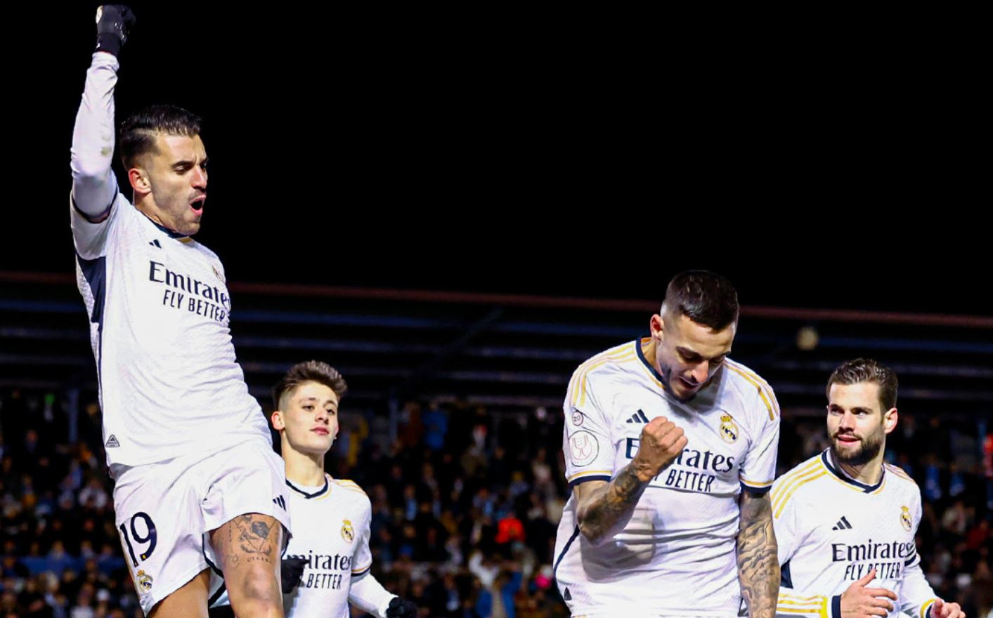 Celebración del gol en el Arandina-Real Madrid (Foto: RMCF).
