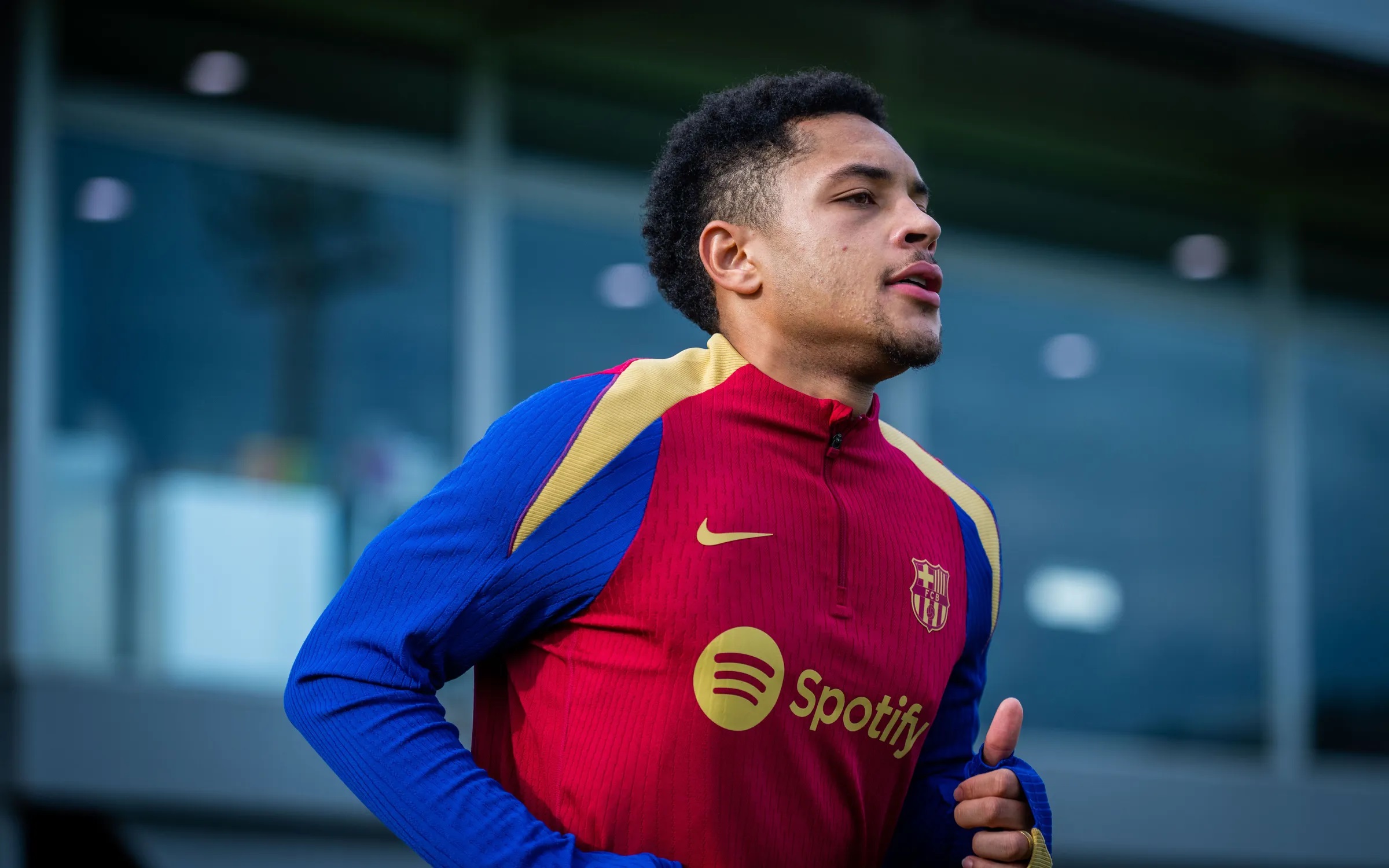 Vitor Roque, en una sesión del Barcelona (Foto: FCB).