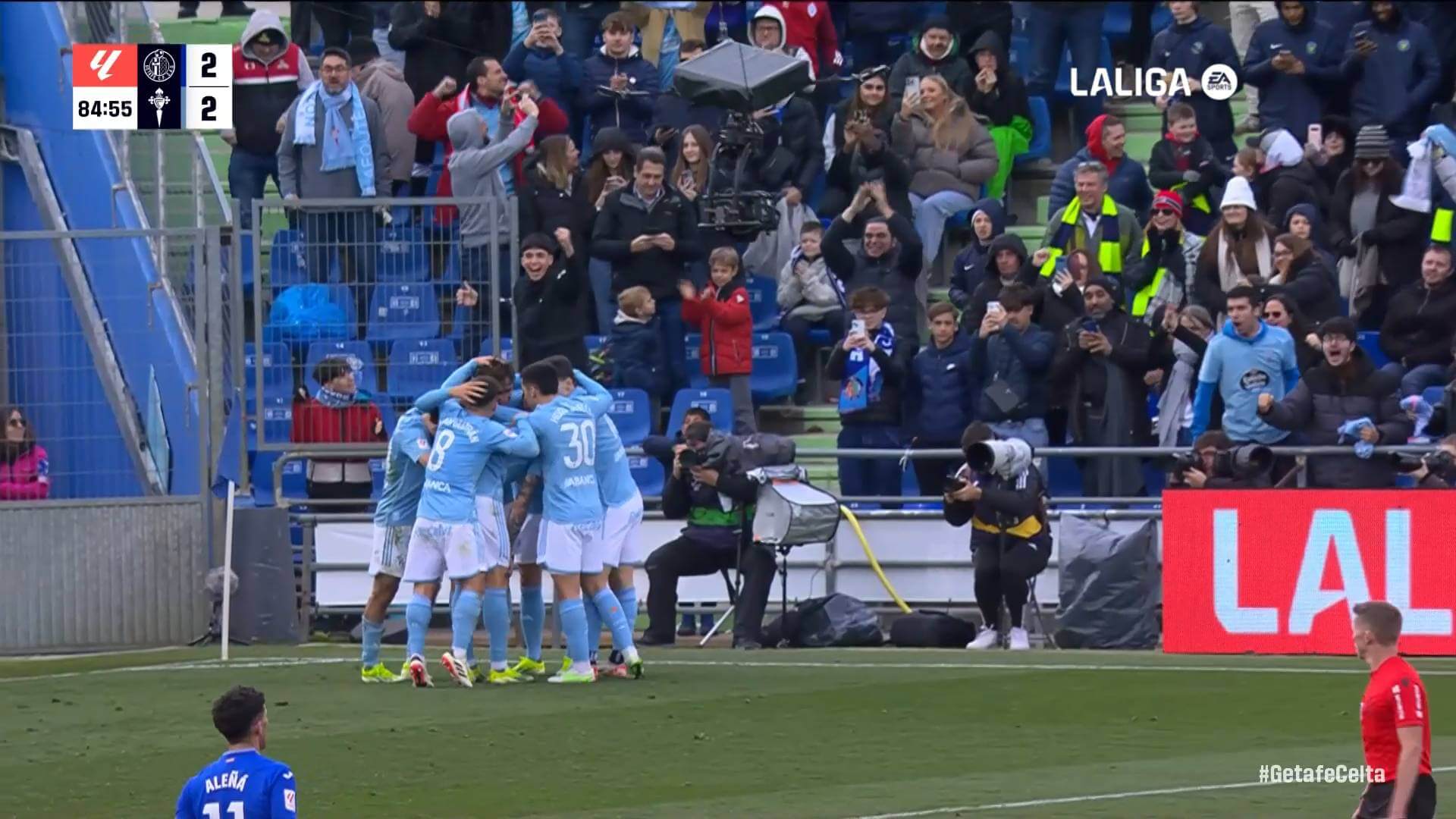 Getafe 2-2 Celta: Gol de Allende