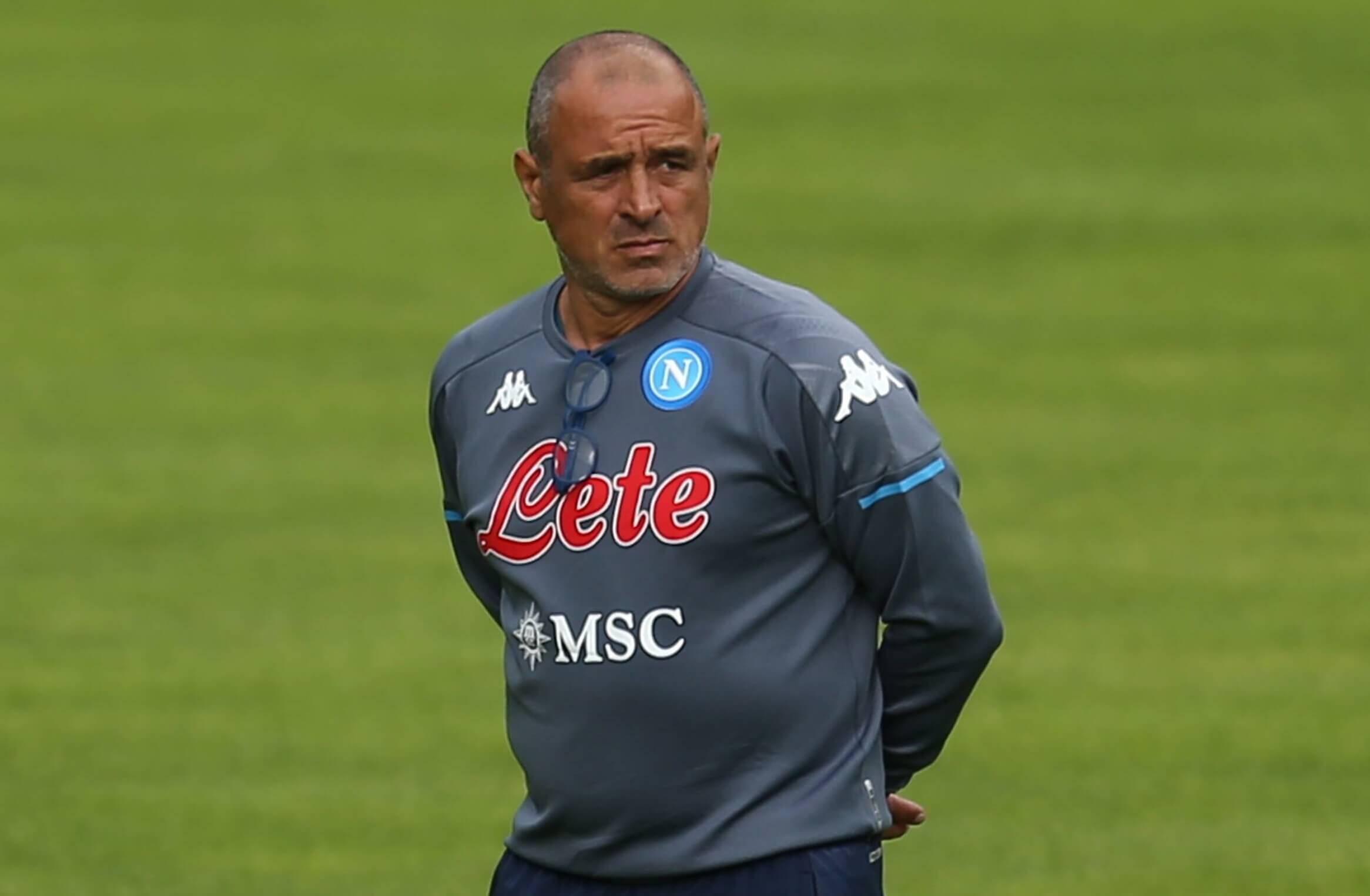 Francesco Calzona, durante su etapa como segundo entrenador del Nápoles (Foto: Cordon Press).