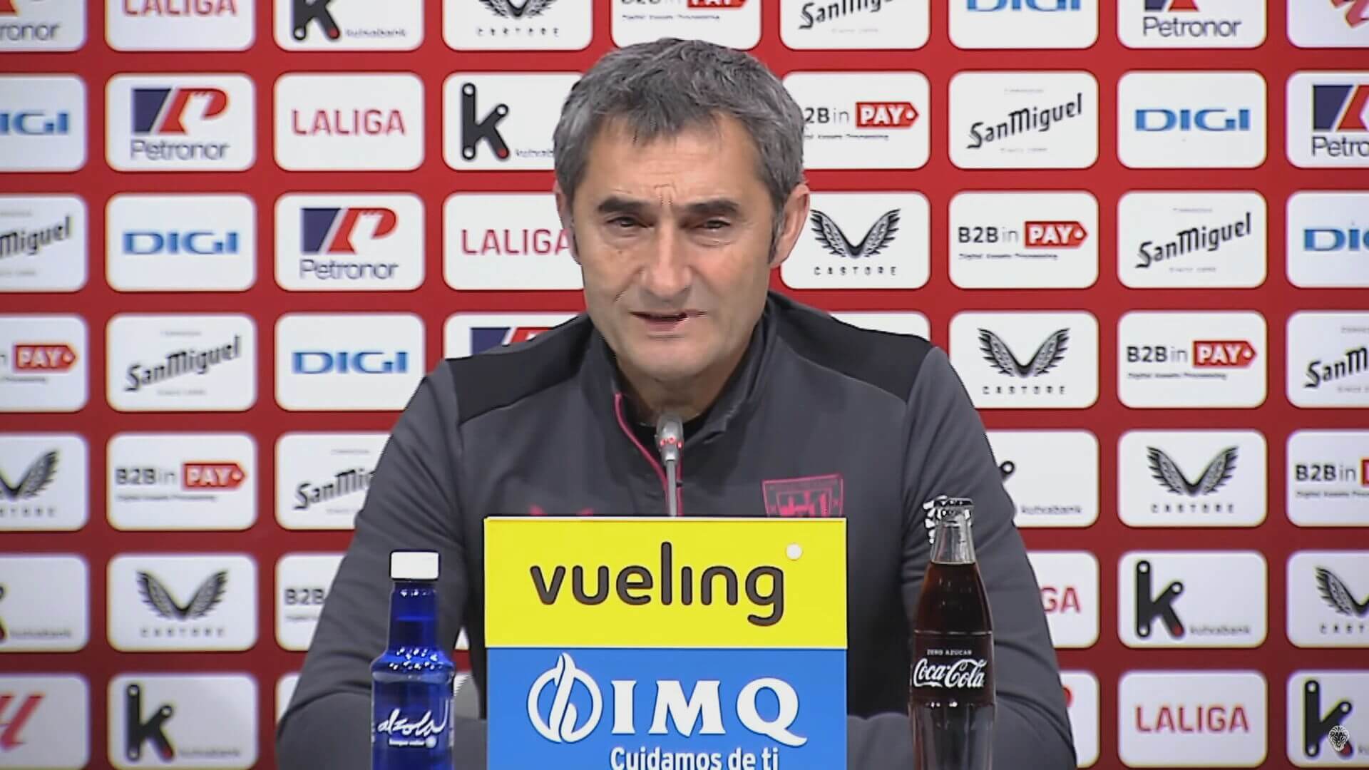 Ernesto Valverde en la rueda de prensa previa al Atlético de Madrid.