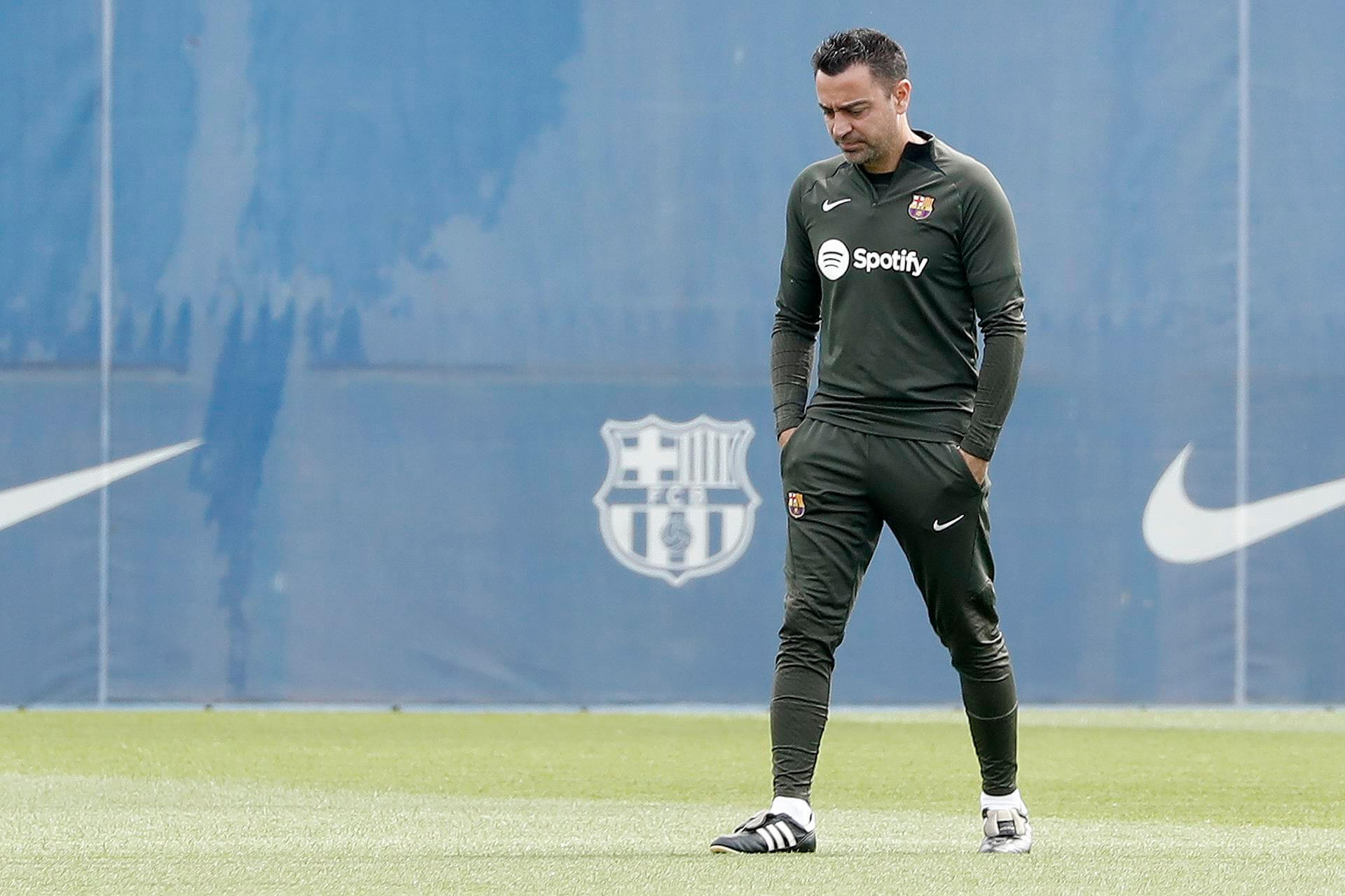 Xavi Hernández, en un entrenamiento del Barça (Foto: EFE).