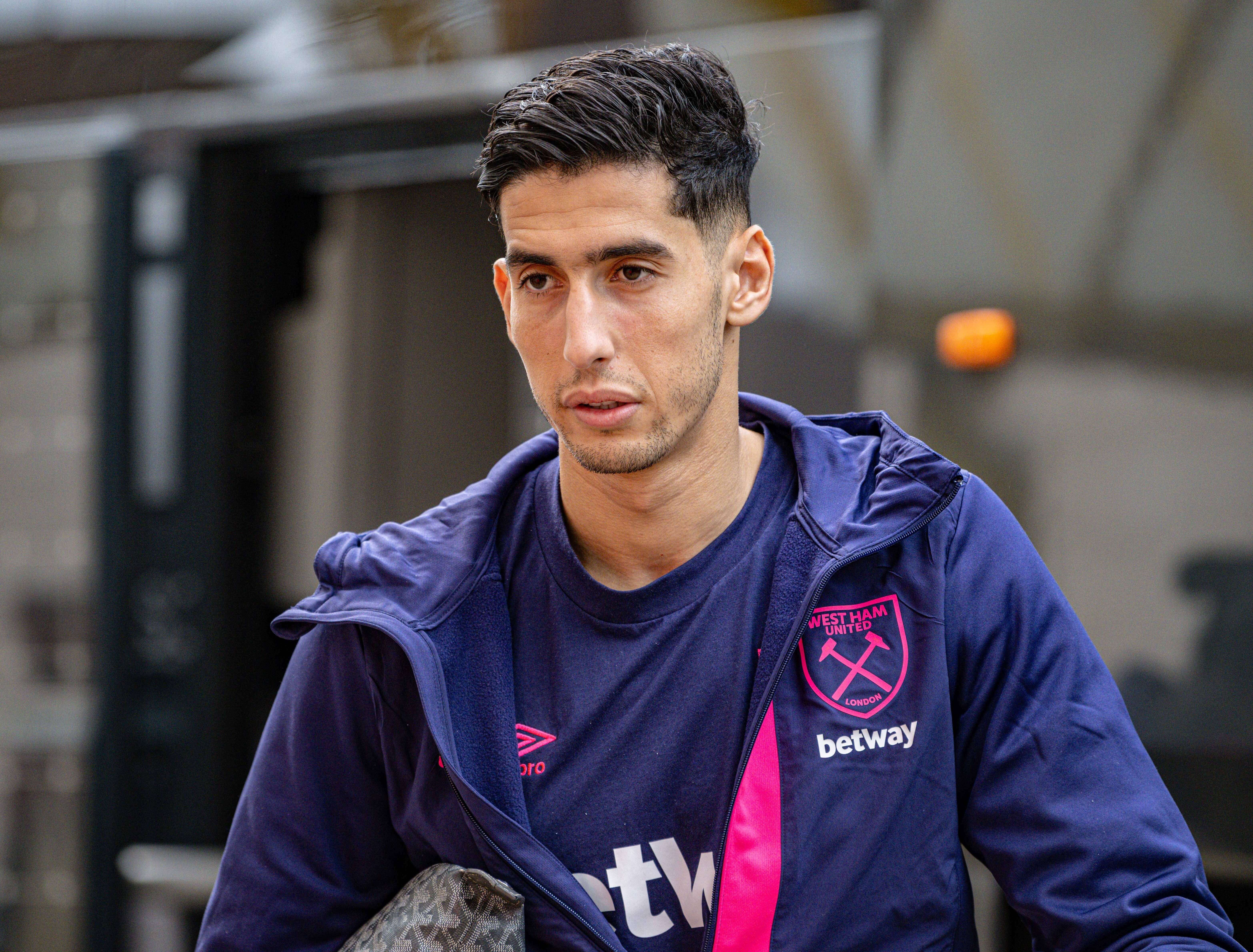 Nayef Aguerd, antes de un partido del West Ham (FOTO: Cordón Press).