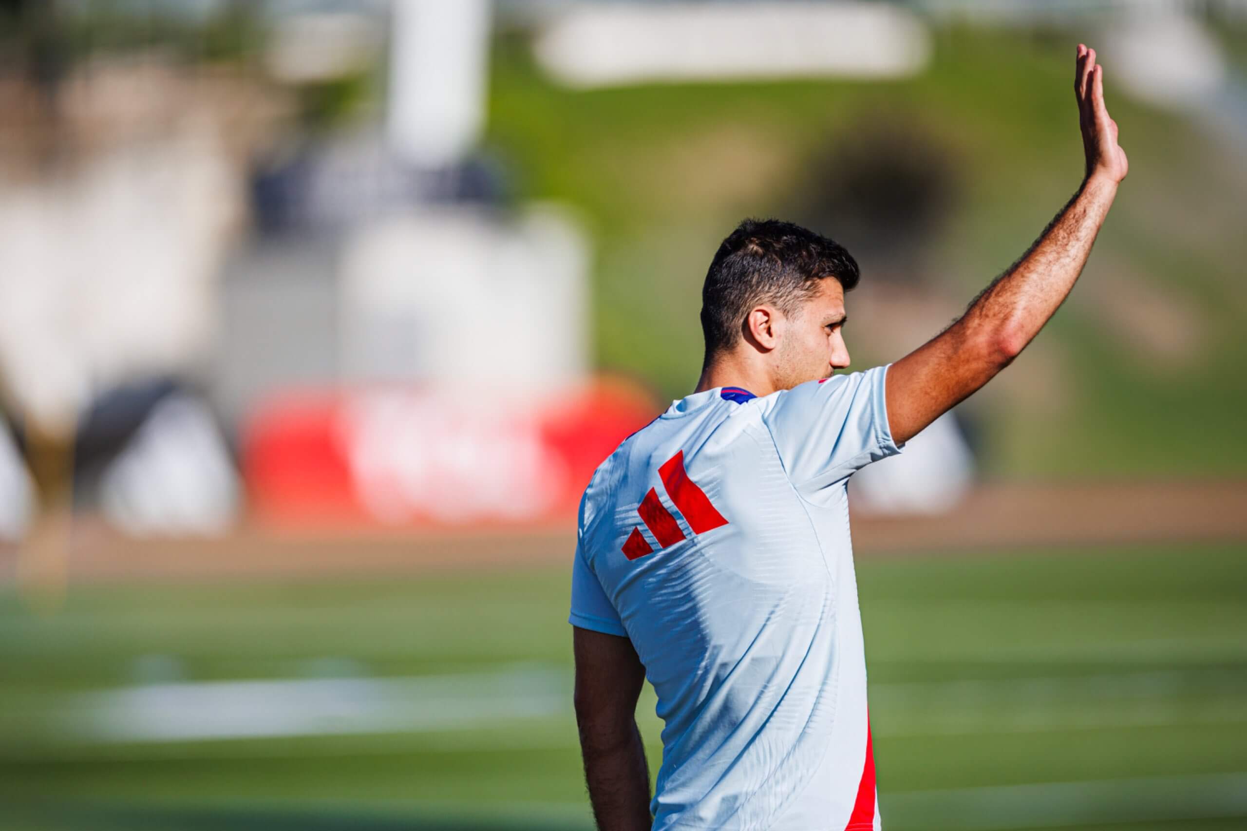 Rodri, en un entrenamiento con la Selección Española (Foto: @SeFutbol).