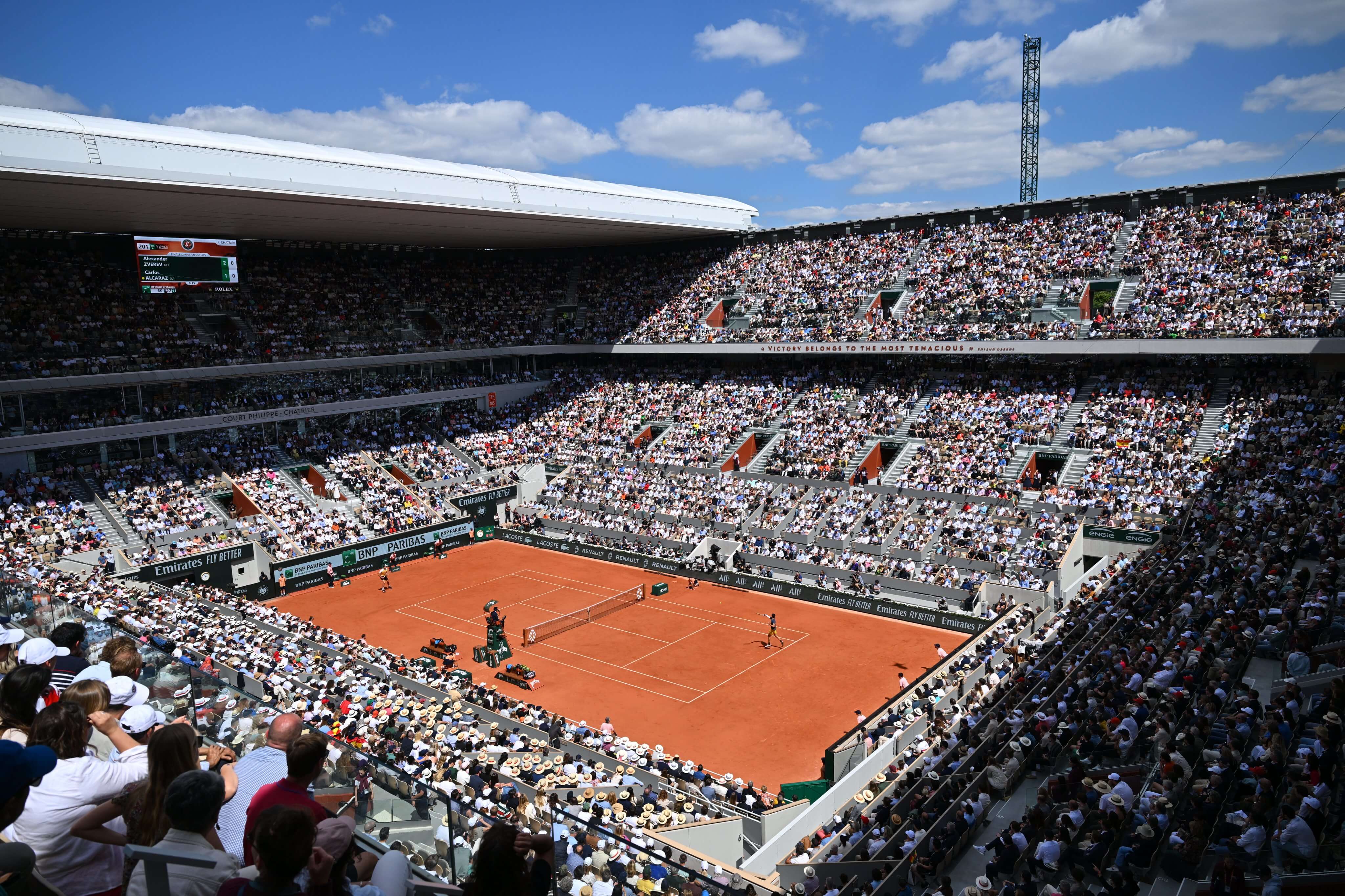 La Philippe Chatrier a reventar para ver la final (X: @rolandgarros)