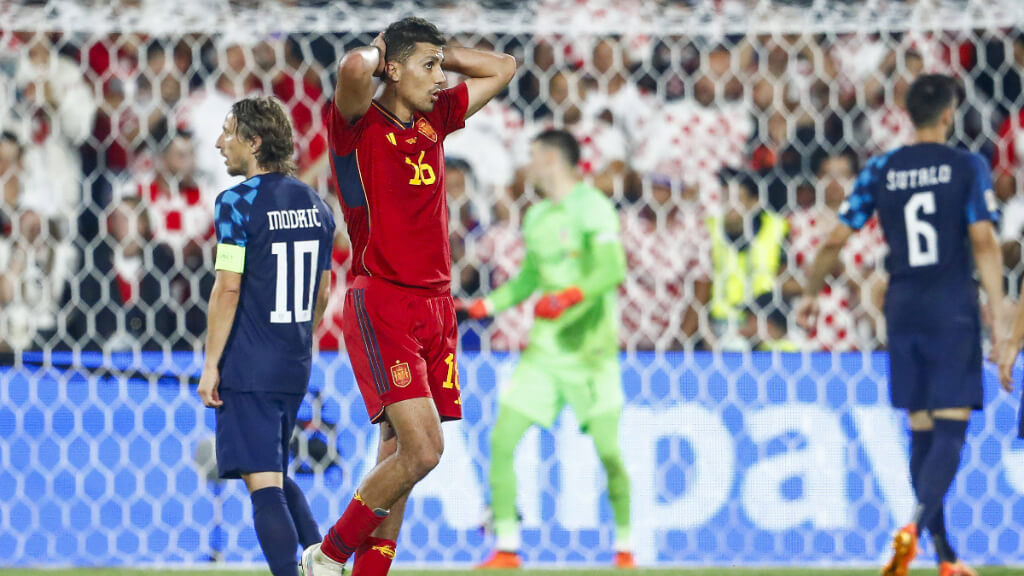 Rodrigo se lamenta en una acción de la final de Nations League que enfrentó a España con Croacia