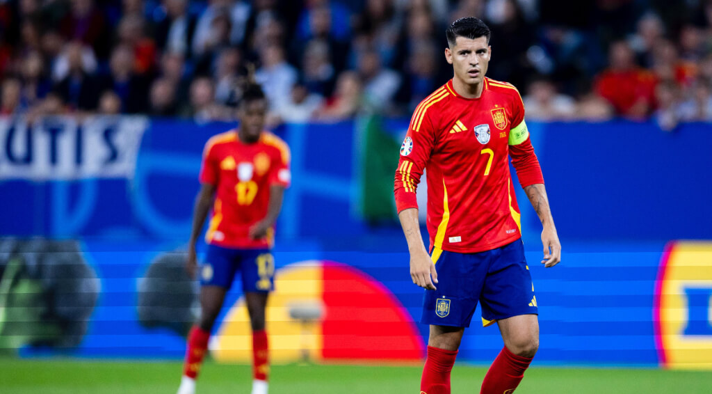 Álvaro Morata,, durante el España-Italia (foto: @sefutbol)