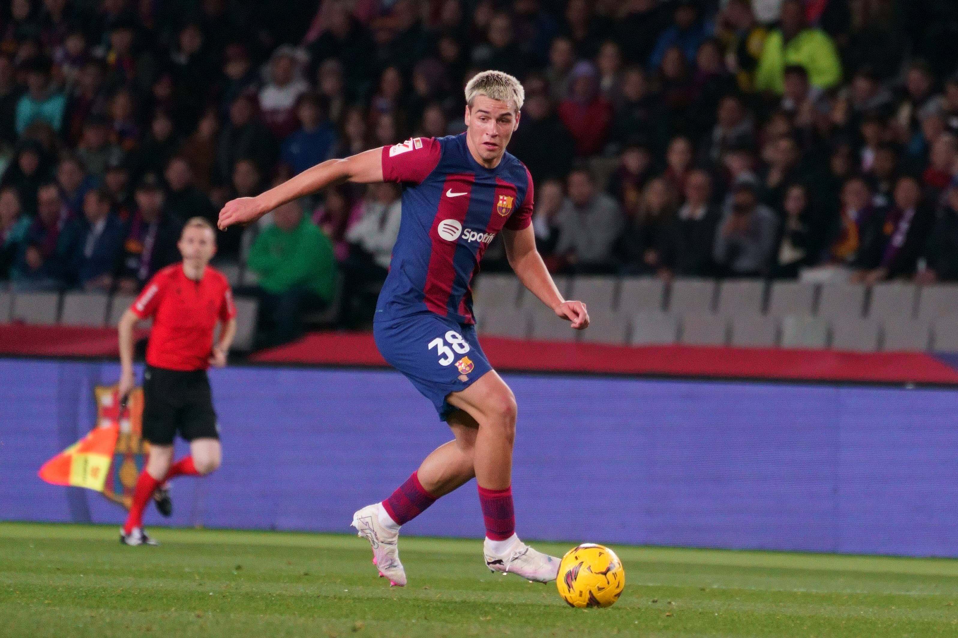 Marc Guiu, en un partido con el Barça (Foto; Cordon Press).