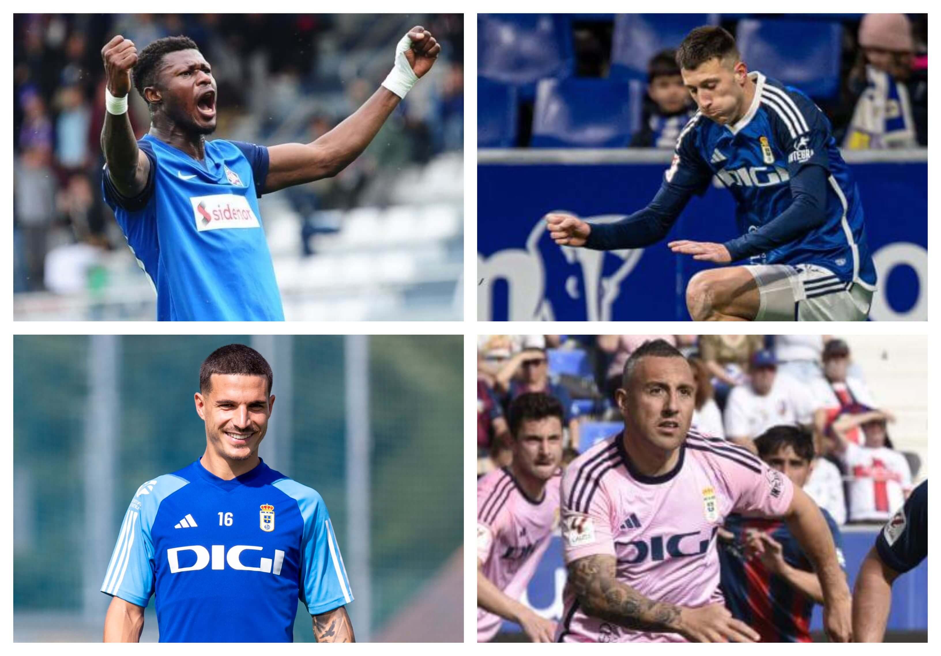 Algunas de las operaciones que tiene pendientes el Real Oviedo (Fotos: LALIGA).